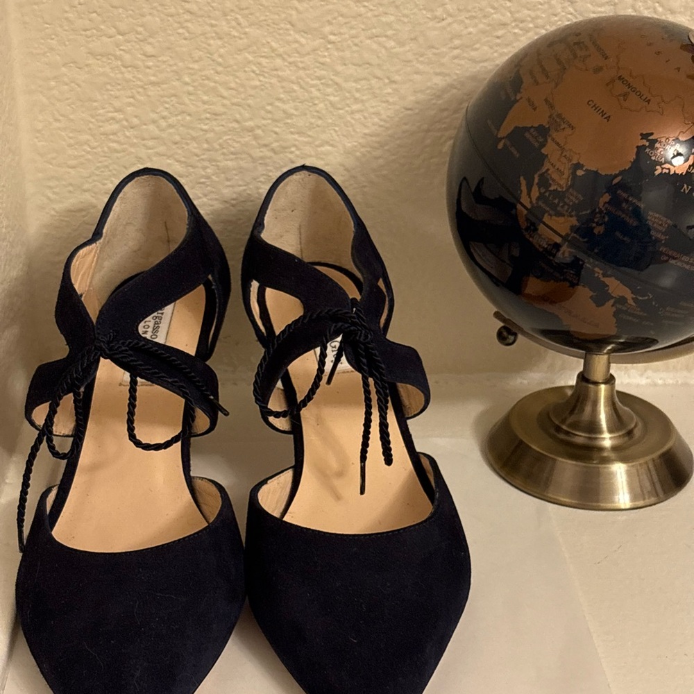 Chic Navy Suede Women's Heels